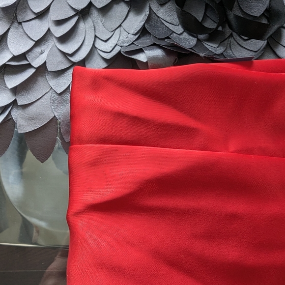 Red Satin Wide Leg Pants - Picture 5 of 12